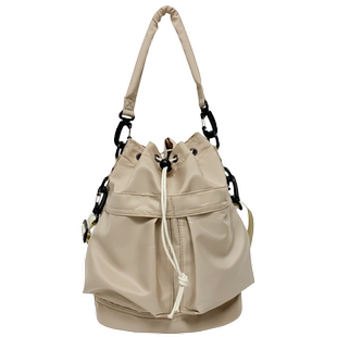 百搭抽绳水桶包女士斜挎小背包时尚拉绳束口收纳袋手提化妆包韩版