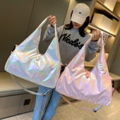 亮面运动健身包女干湿分离大容量轻便时尚 手提单肩瑜伽训练防水袋