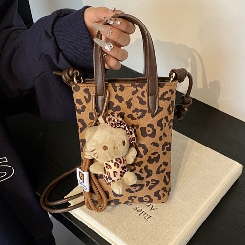 复古小众豹纹手拎包洋气潮流