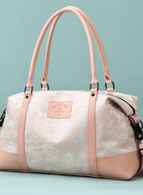 新款时尚轻便旅行包大容量手提运动健身包国风款短途行李袋待产包