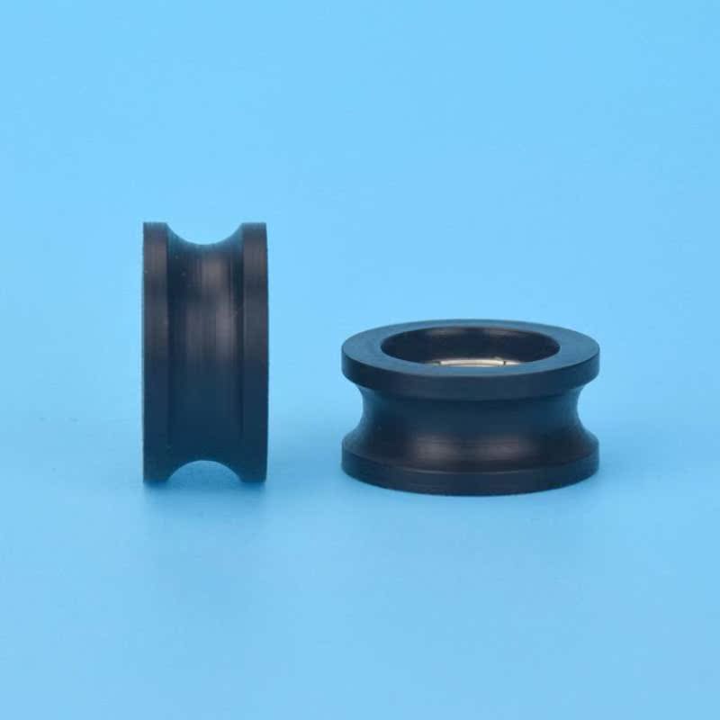 6*21*10mm u型槽凹槽轴承包胶注塑料移门窗内内嵌尼龙696滑轮凹槽