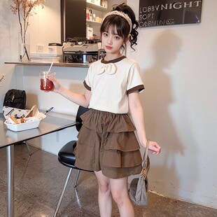 夏季女童套装新款儿童短袖短裤中大童网红两件套女孩时尚宝宝洋气