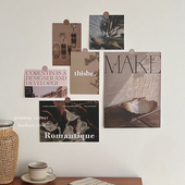 复古墙面装 饰卡片ins卧室氛围感墙贴背景墙杂志海报贴画拍照道具