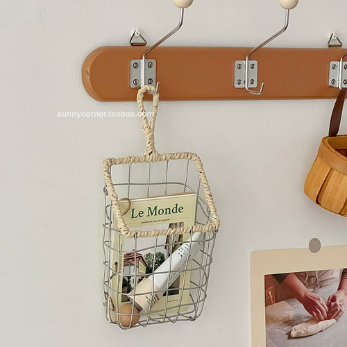 ins北欧可挂式铁艺收纳挂篮