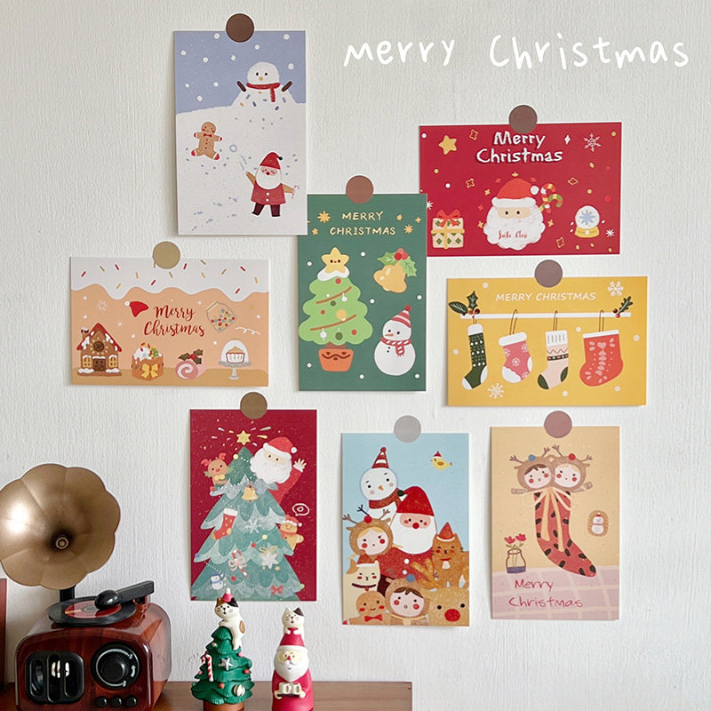 圣诞叮叮当～圣诞节明信片 房间卧室圣诞墙面装饰卡片贺卡祝福卡