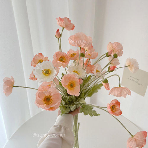 冰岛虞美人仿真花高档装饰假花