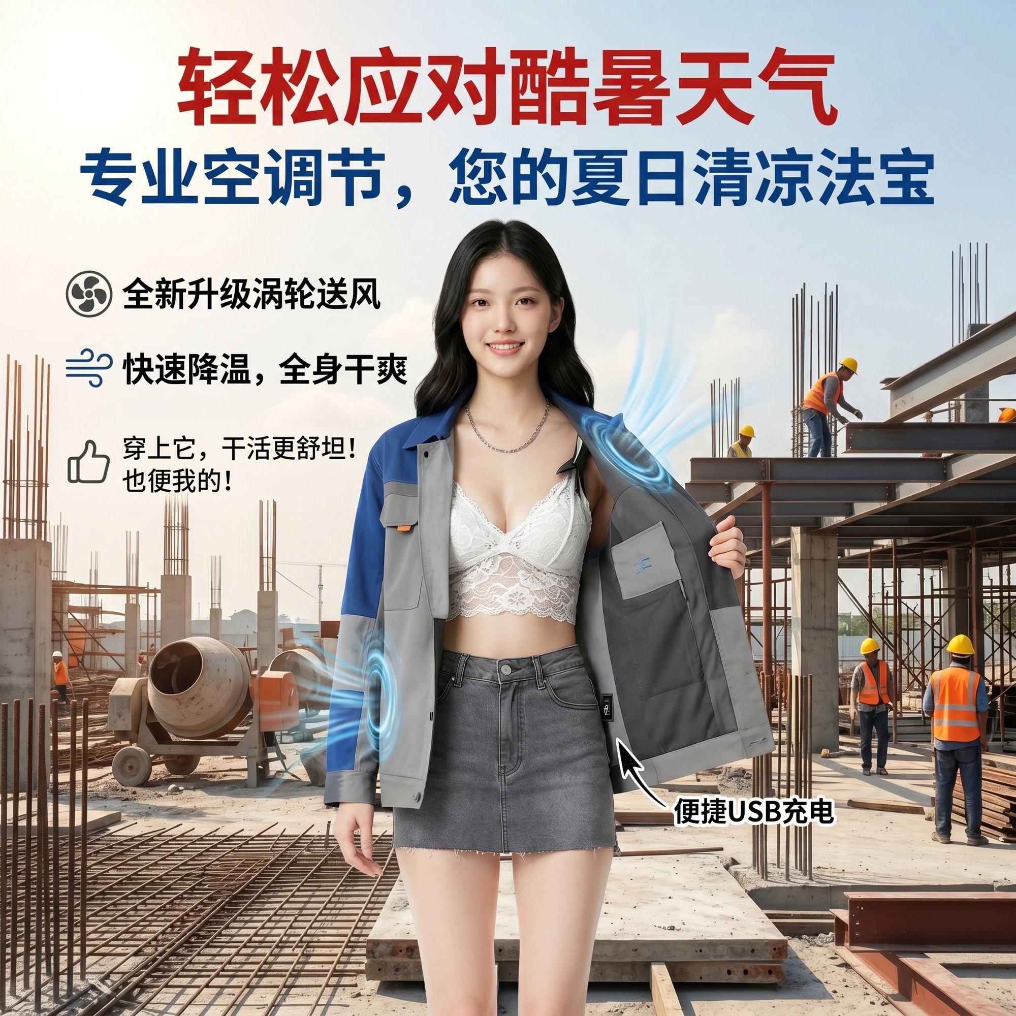 夏季降温风扇空调工作服防暑