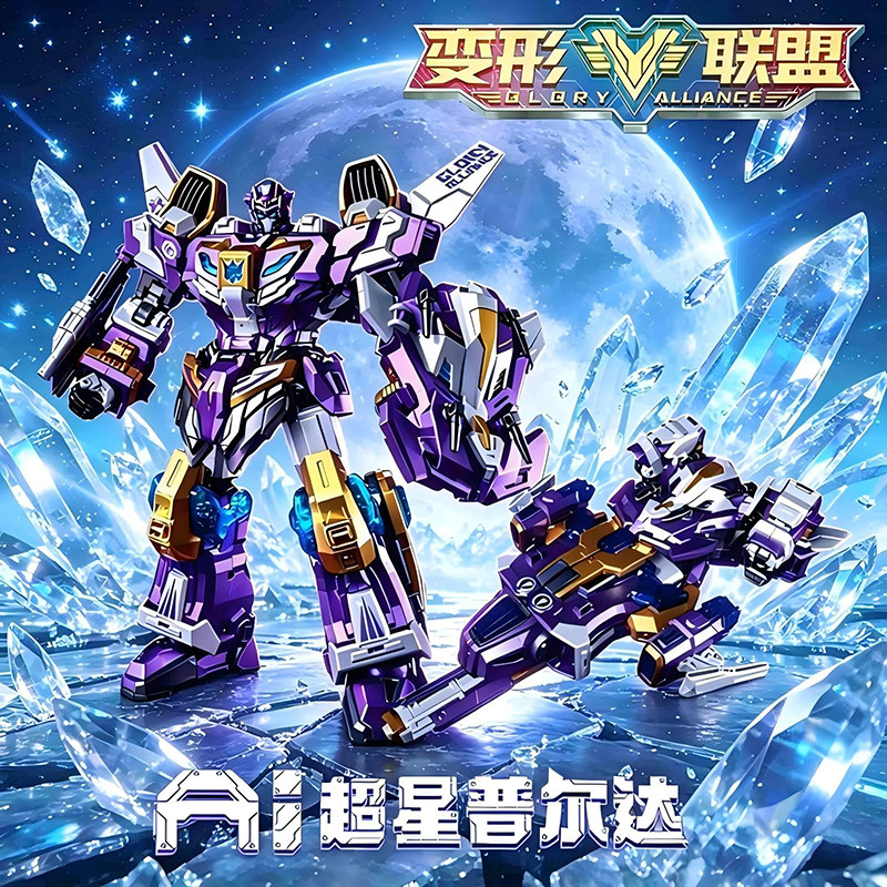 儿童早教智能故事机超星普尔达变形机器人男孩子金刚机甲玩具礼物
