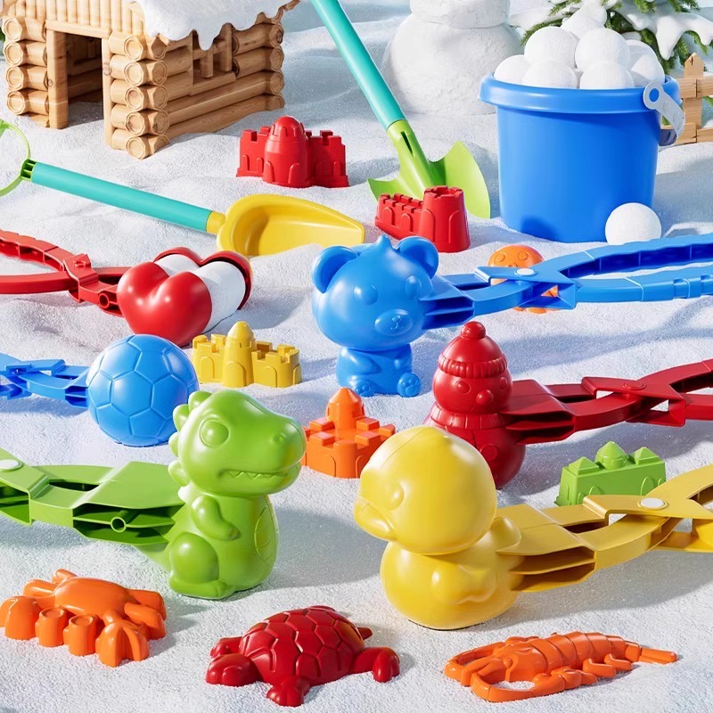 儿童雪球夹子玩具小鸭子夹冬天玩雪神器堆雪人工具模具打雪仗装备