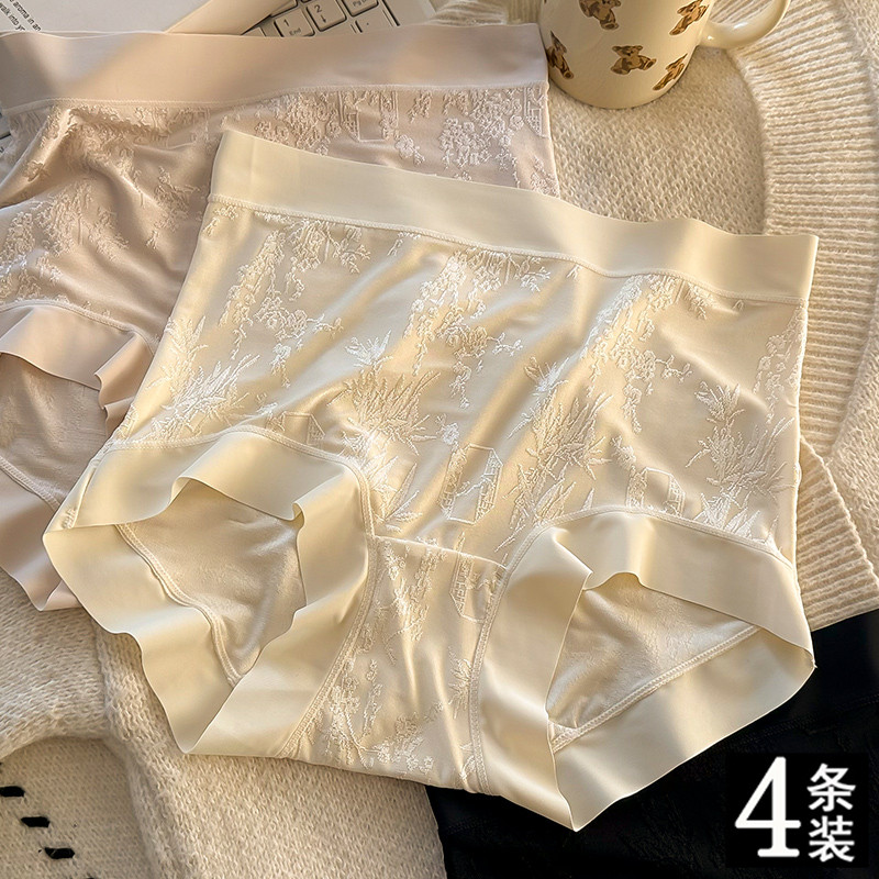 【10A抗菌+益生菌全棉裤裆】国风浮雕内裤女蕾丝性感高腰三角裤,女士内衣/男士内衣/家居服,女三角裤,淘宝优惠券,粉丝福利购,淘宝优惠卷