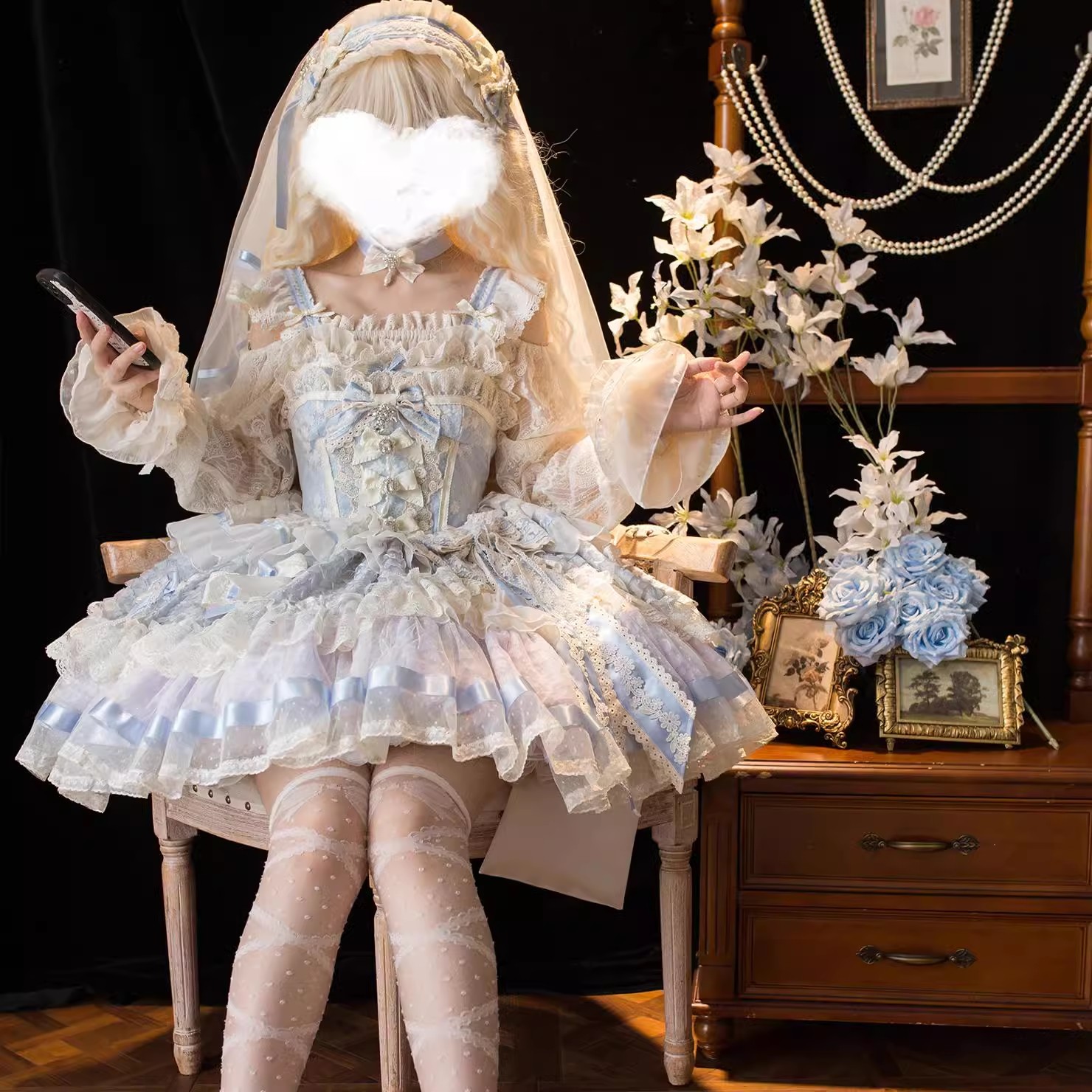 现货【月光宝石】春夏款JSK lolita鱼骨小礼服玻利查理