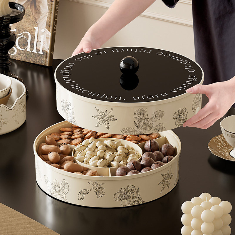 法式复古干果盘零食家用客厅茶几干果盒糖果盒摆放瓜子坚果收纳盒