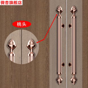 高档不锈钢玻璃门拉手酒店大门把手定制ktv宴会厅门欧式桃头扶手