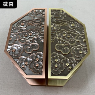 新中式半圆形门把手半圆木门大拉手仿古铜祥云钢化玻璃门定制拉手