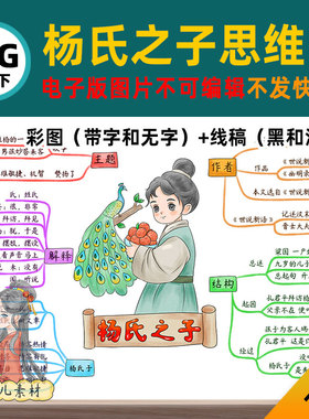 B680五语下21杨氏之子思维导图模板高清线稿自己打印电子版图片