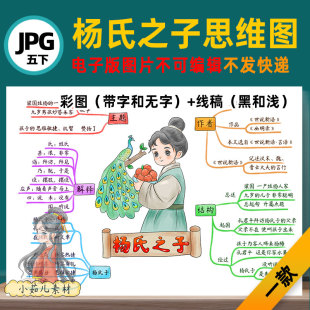 B680五语下21杨氏之子思维导图模板高清线稿自己打印电子版图片