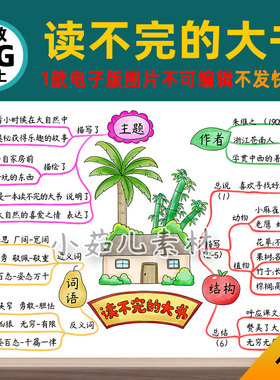 B837三语文上读不完的大书思维导图电子版线稿设计素材不发快递