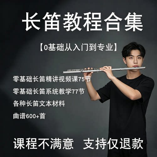 零基础长笛入门视频教程技巧实用初学者训练音乐管乐队曲谱演奏长