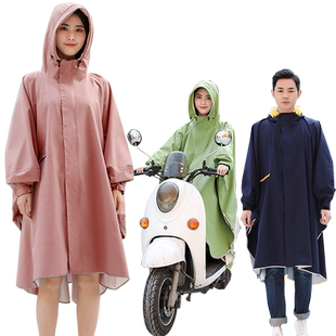 带袖电动车雨衣女外套长款全身防暴雨可爱单人骑行大号雨披男徒步