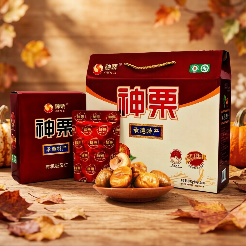 承德特产宽城去壳板栗宽城神栗有机板栗仁甘栗仁礼盒80g*10袋包邮