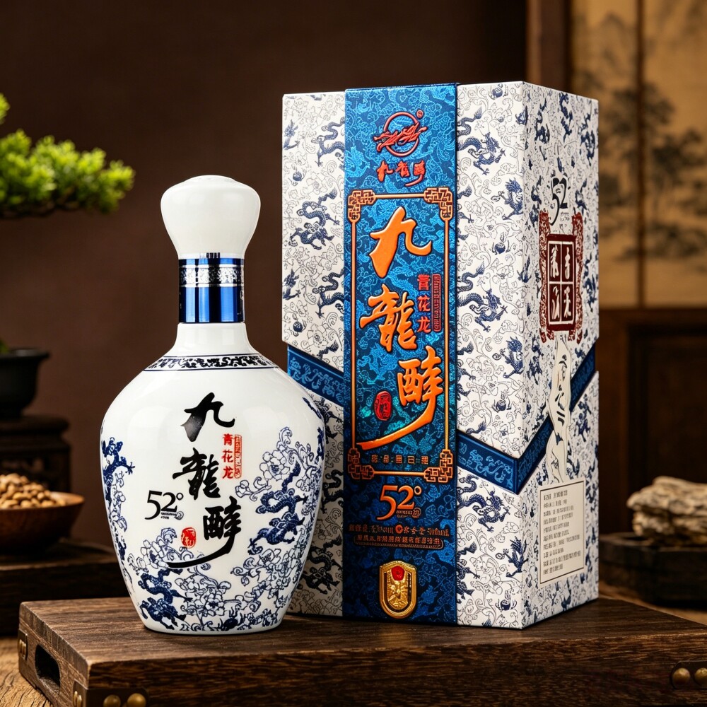 承德特产丰宁九龙醉青花龙青花20浓香型纯粮白酒52度500ml整箱4瓶
