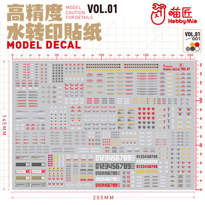 喵匠VOL1通用型高达模型水贴纸