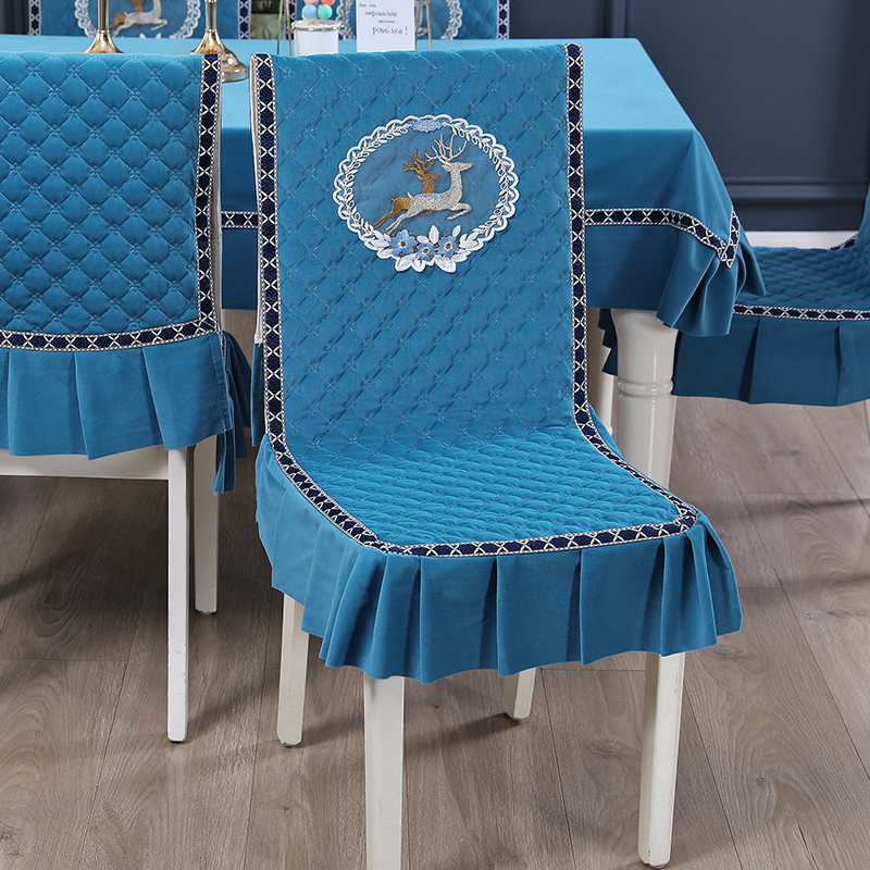 加厚通用连体椅套高档餐椅垫套装椅子靠背垫家用餐桌布凳子坐垫套