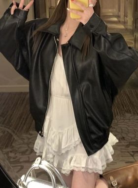 HEYGIRL黑哥 xi皮少女爱自由 定制pu复古黑色皮衣外套女夹克上衣