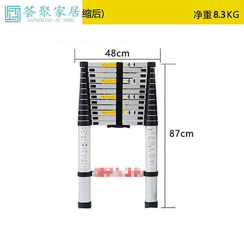 铝合金梯子加厚伸缩梯家用折叠梯直梯宿舍升降梯扶梯工程用梯德标