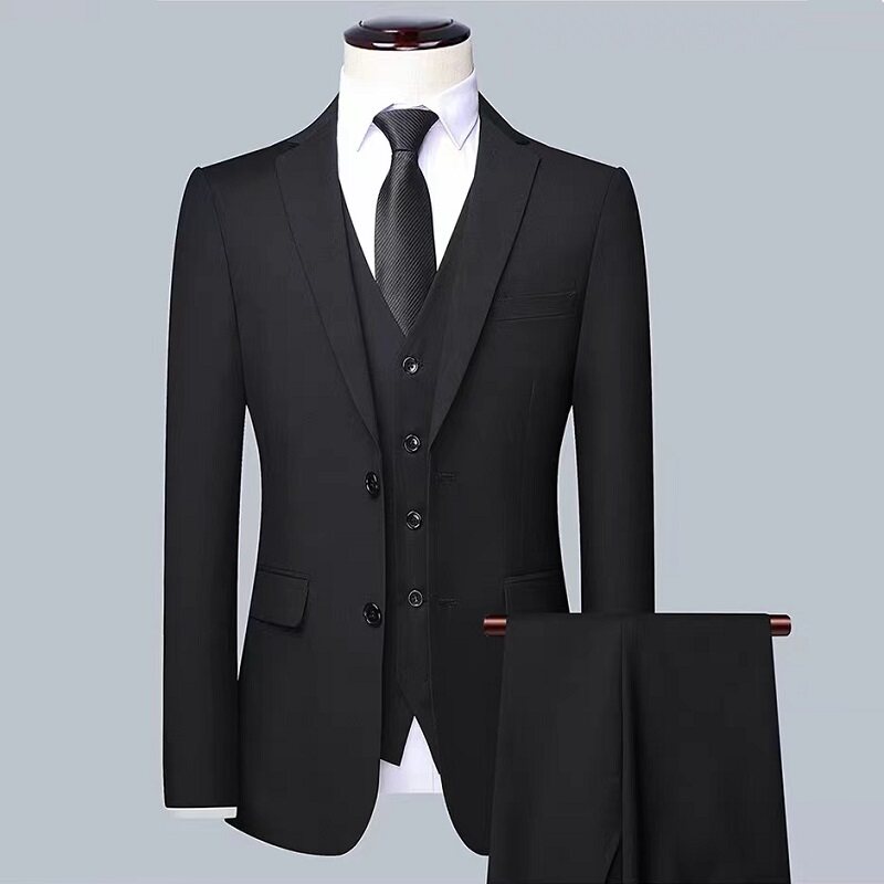 春秋男士西服外套成人礼职业休闲黑色韩版商务修身上班毕业西服装