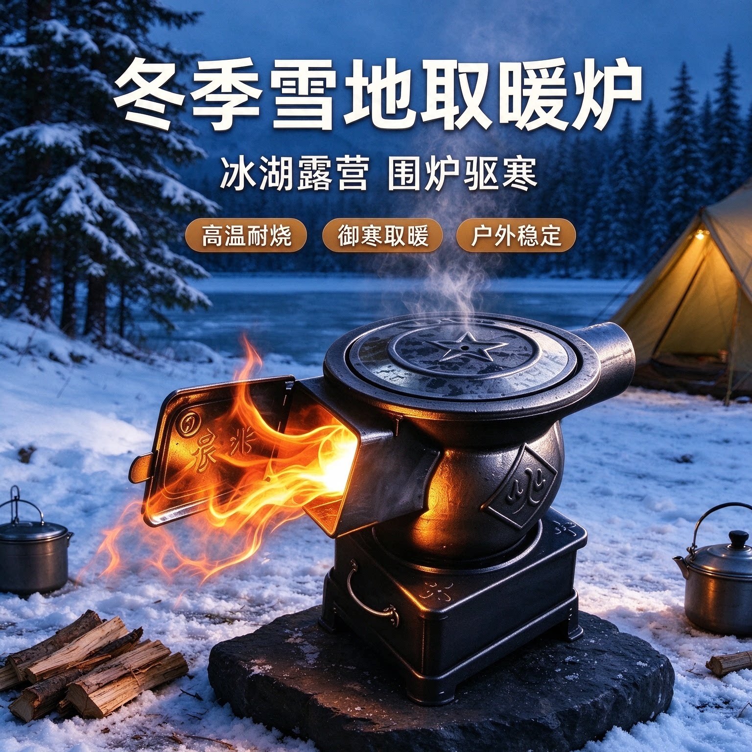 家用柴煤双用取暖炉加厚铸铁炉子