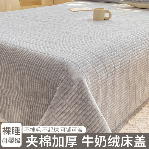 牛奶绒冬季床盖三件套加厚宿舍