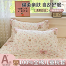 A类母婴级ins卡通全棉枕套纯棉家用卧室枕头套学生宿舍单人枕芯套