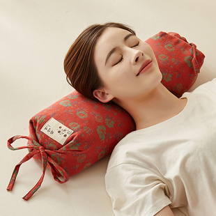 荞麦皮枕头枕芯助睡眠护颈椎睡觉专用家用一对整头圆柱糖果枕学生