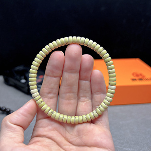 精品海南星月原生态骨瓷白3x6直切药片单圈男女手串手链星点稀少