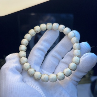 精品海南星月骨瓷白9x8河豚手工肌理纹单圈男女佛珠手串手链
