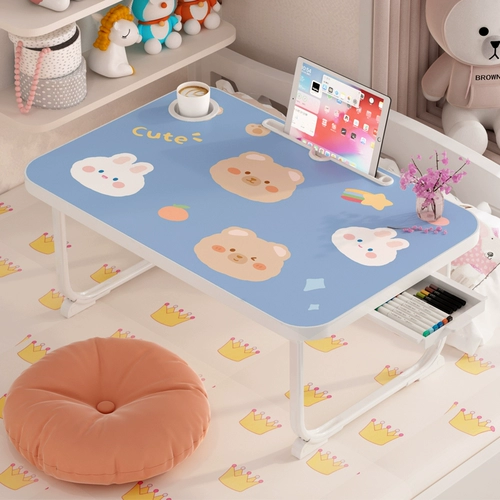 Небольшой мультипликационный столик спальня ленивый компьютерный стол может сложить столик за столом для общежития для кровати на вершине кровати