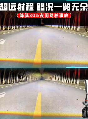LED汽车激光大灯h1灯泡h7超亮h4远近一体9005改装9012车灯h11强光