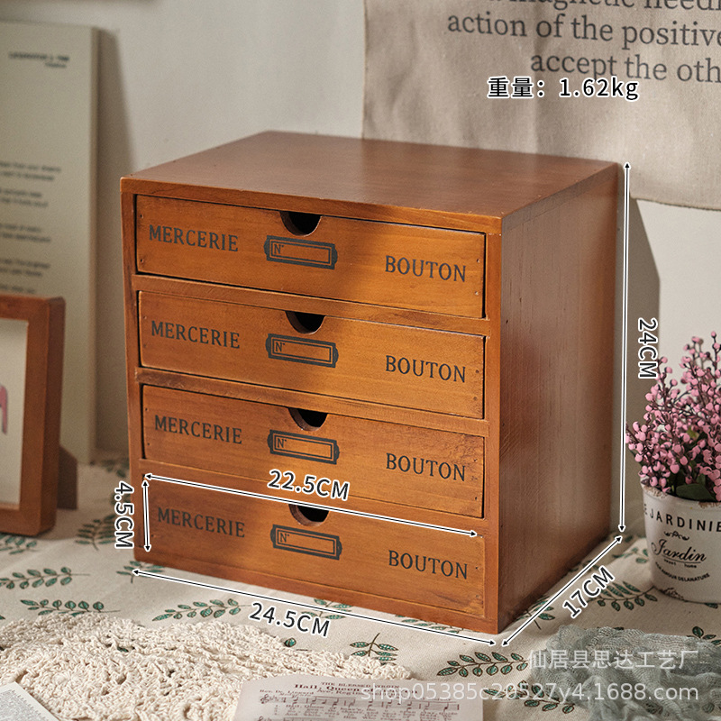 电脑显示器增高架复古木质柜子