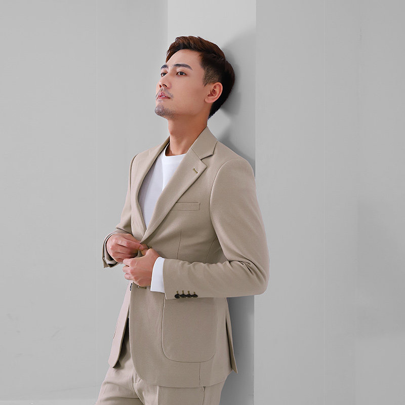 百搭卡其色英伦风日常单西外套