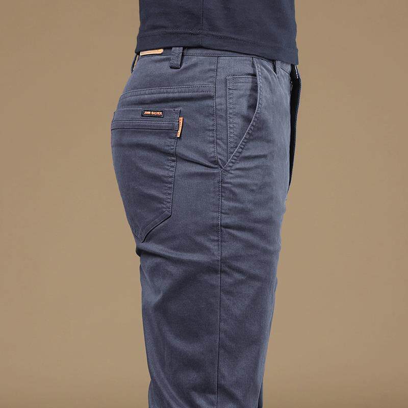 高端纯棉休闲裤男款直筒宽松免烫男裤夏季薄款商务弹力长裤子西裤