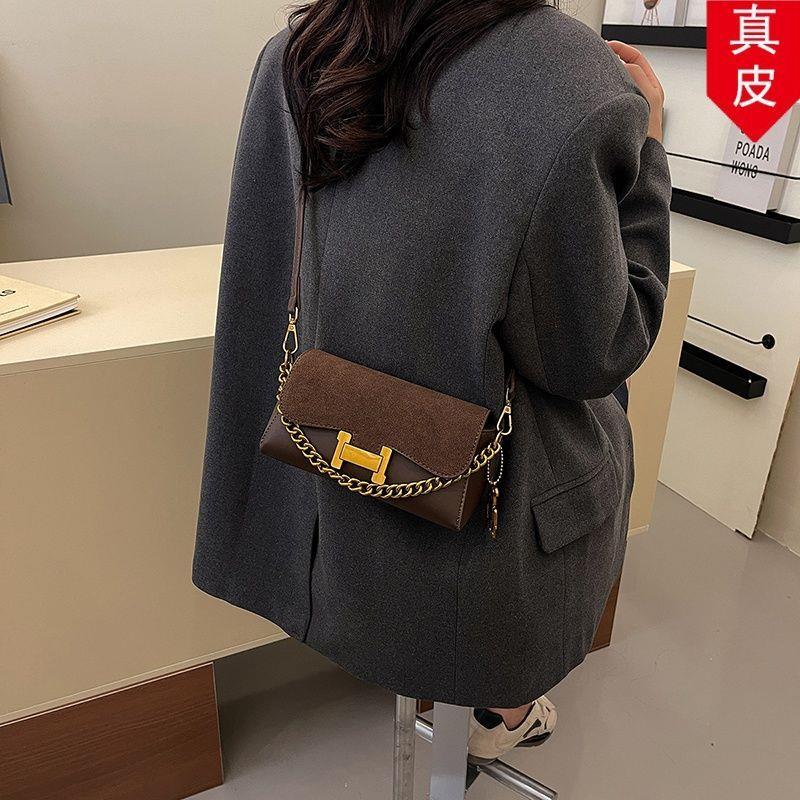 2026宽带新款潮轻奢真皮斜挎包单肩包感女包高级精致洋气百搭小方