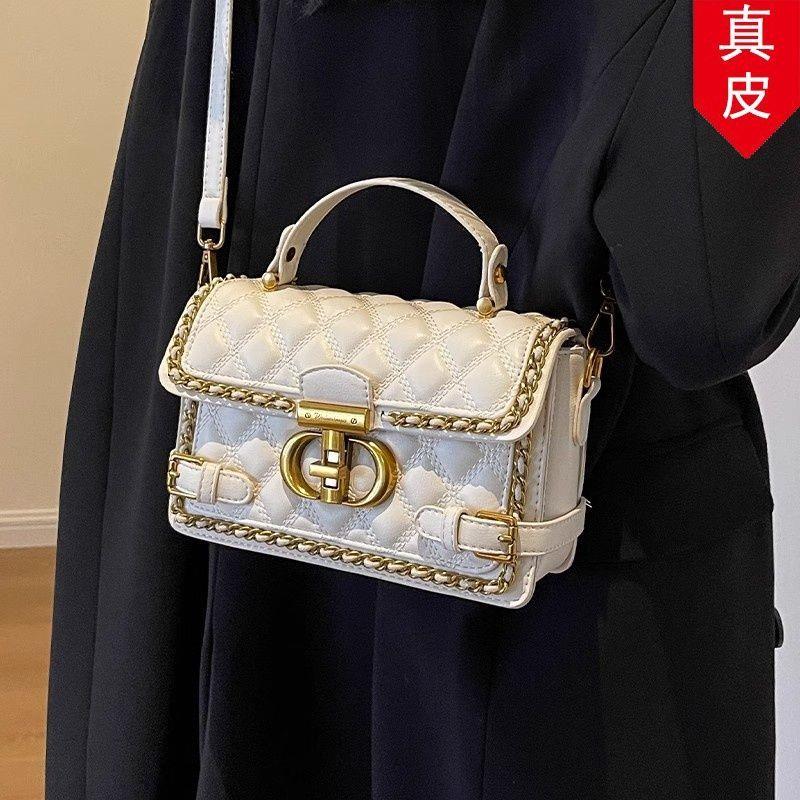 包小方包包真皮复古2026单肩斜挎包小菱格手提包新款时尚高端香风