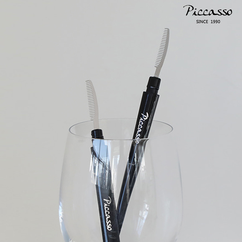 韩国piccasso眉刷便携不锈钢刷头整理眉毛修剪眉型梳理打结睫毛膏