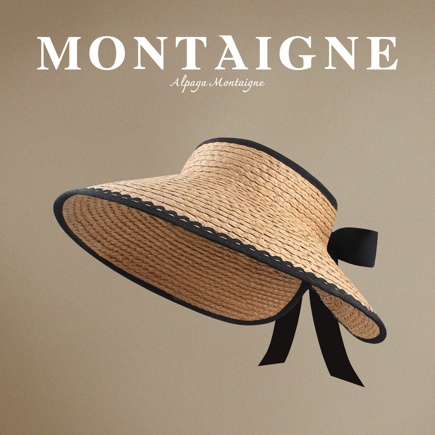 法国Montaigne/蒙田姜妍同款草帽子女夏季海边沙滩遮阳防晒空顶帽