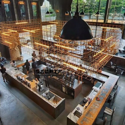 26新款工业风隔断餐厅酒吧个性前台办公室吊顶镂空装饰铁艺隔断