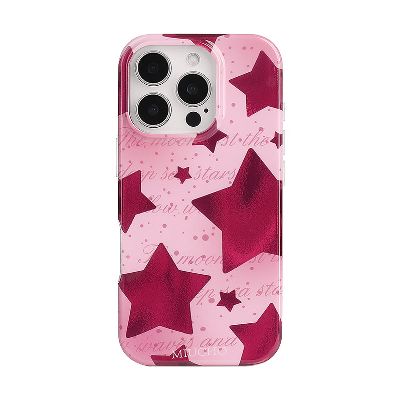 MIUCHO粉色满天星星iPhone手机壳