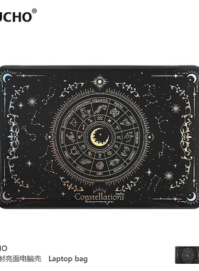 MIUCHO 宇宙星盘电脑壳适用于苹果24款M2镭射air13黑透macbook14亮面pro原创设计防摔pro16寸防磕碰保护硬壳