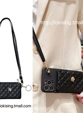 山茶花零钱卡包reno13适用OPPOreno11/12pro手机壳reno10奢华reno8立体reno7潮牌reno9斜跨reno56软壳r17女款