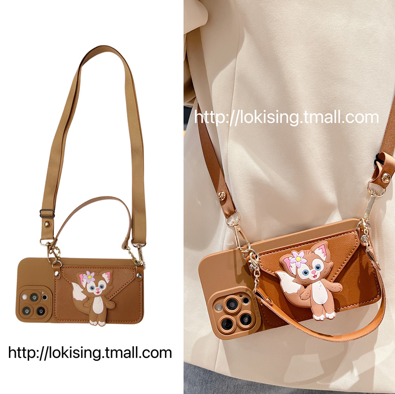 玲娜贝儿卡包斜跨适用iPhone14手机壳苹果15情侣14promax可爱14Pro挂绳13pro创意13promax软胶xr女款12promax